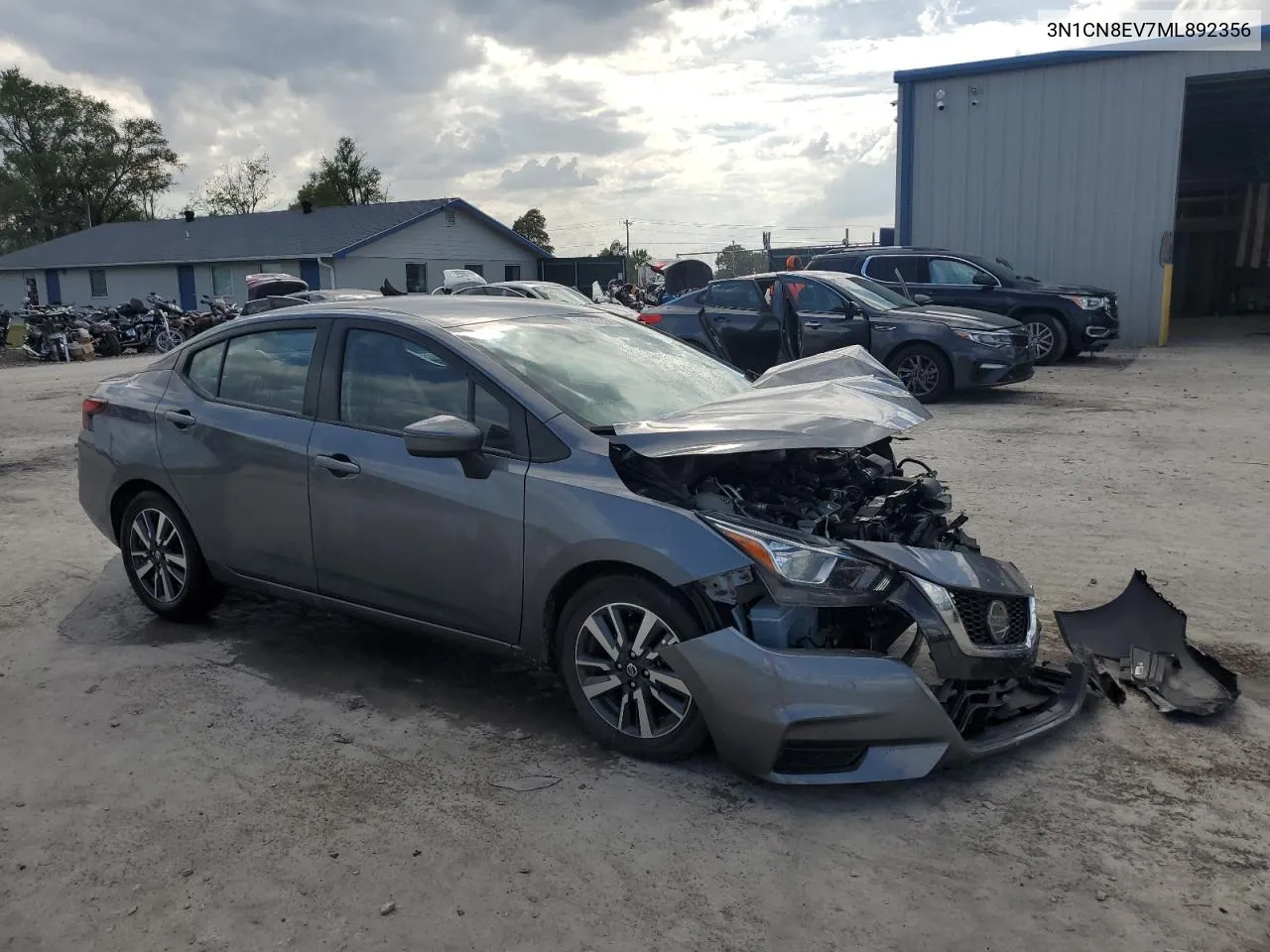 2021 Nissan Versa Sv VIN: 3N1CN8EV7ML892356 Lot: 71485284