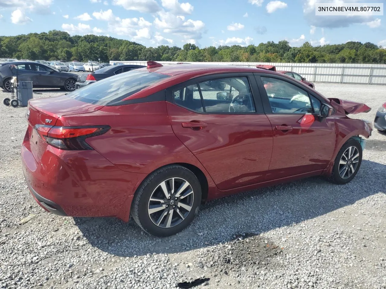 2021 Nissan Versa Sv VIN: 3N1CN8EV4ML807702 Lot: 72330504