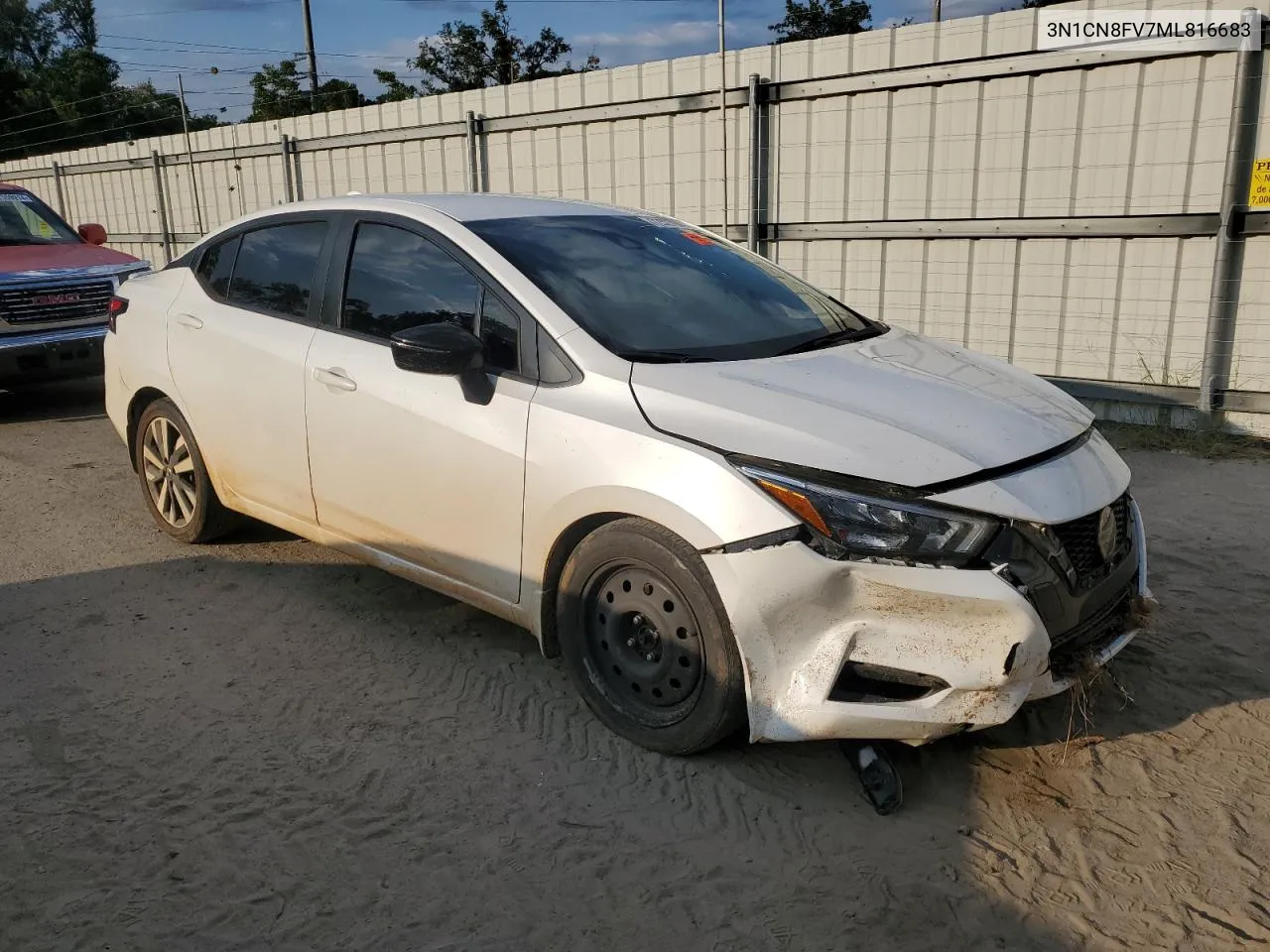 2021 Nissan Versa Sr VIN: 3N1CN8FV7ML816683 Lot: 72527984