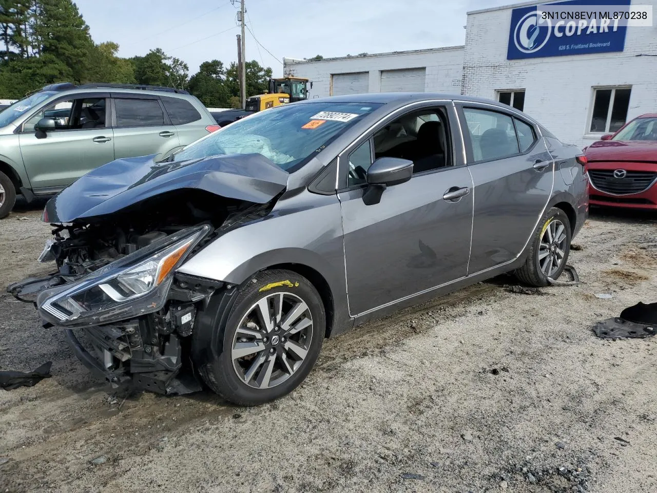 2021 Nissan Versa Sv VIN: 3N1CN8EV1ML870238 Lot: 72892774