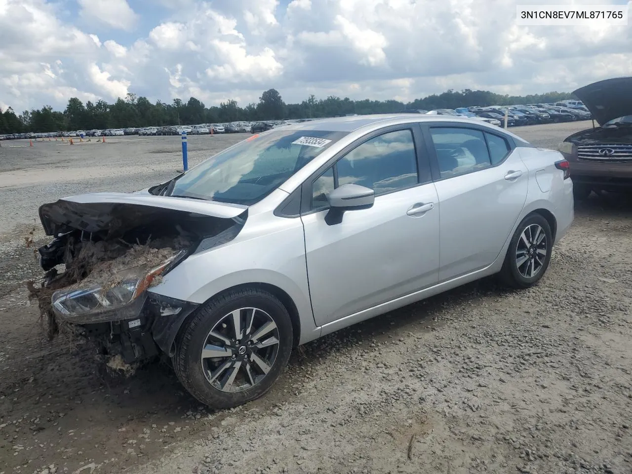 2021 Nissan Versa Sv VIN: 3N1CN8EV7ML871765 Lot: 72933534