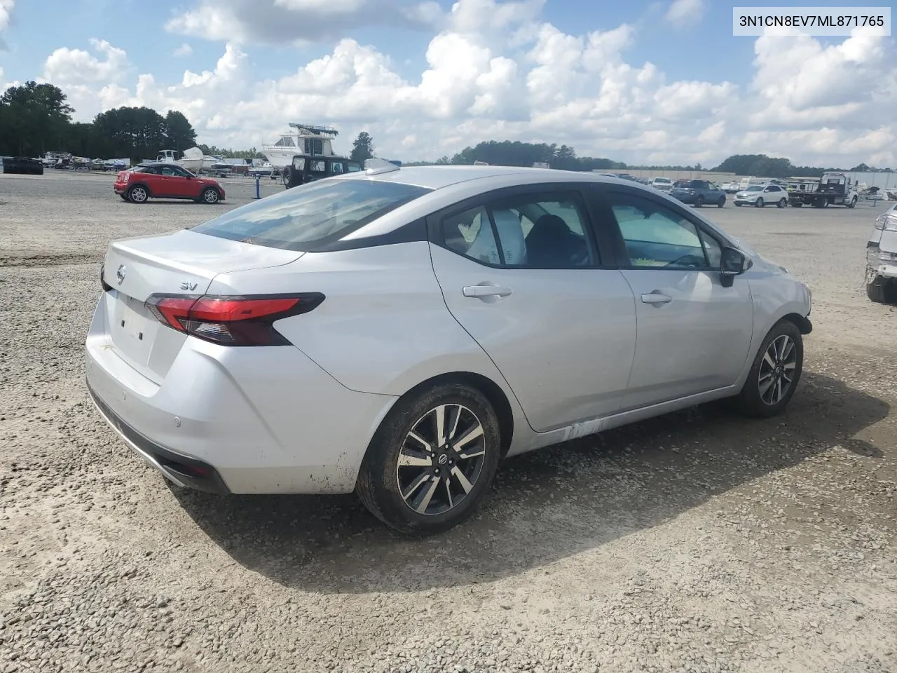 2021 Nissan Versa Sv VIN: 3N1CN8EV7ML871765 Lot: 72933534