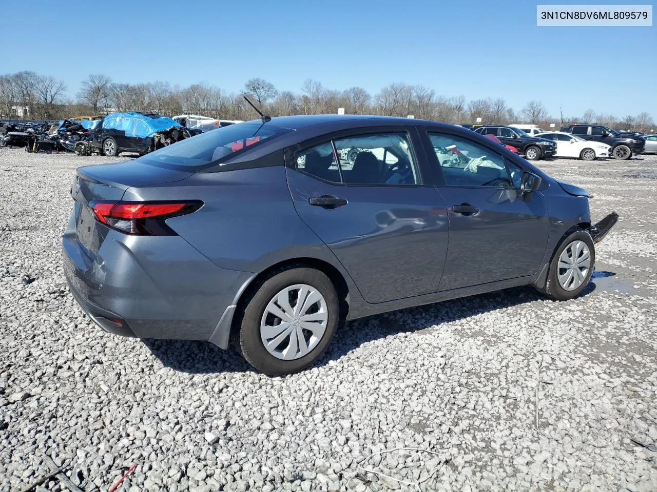 2021 Nissan Versa S VIN: 3N1CN8DV6ML809579 Lot: 75432524