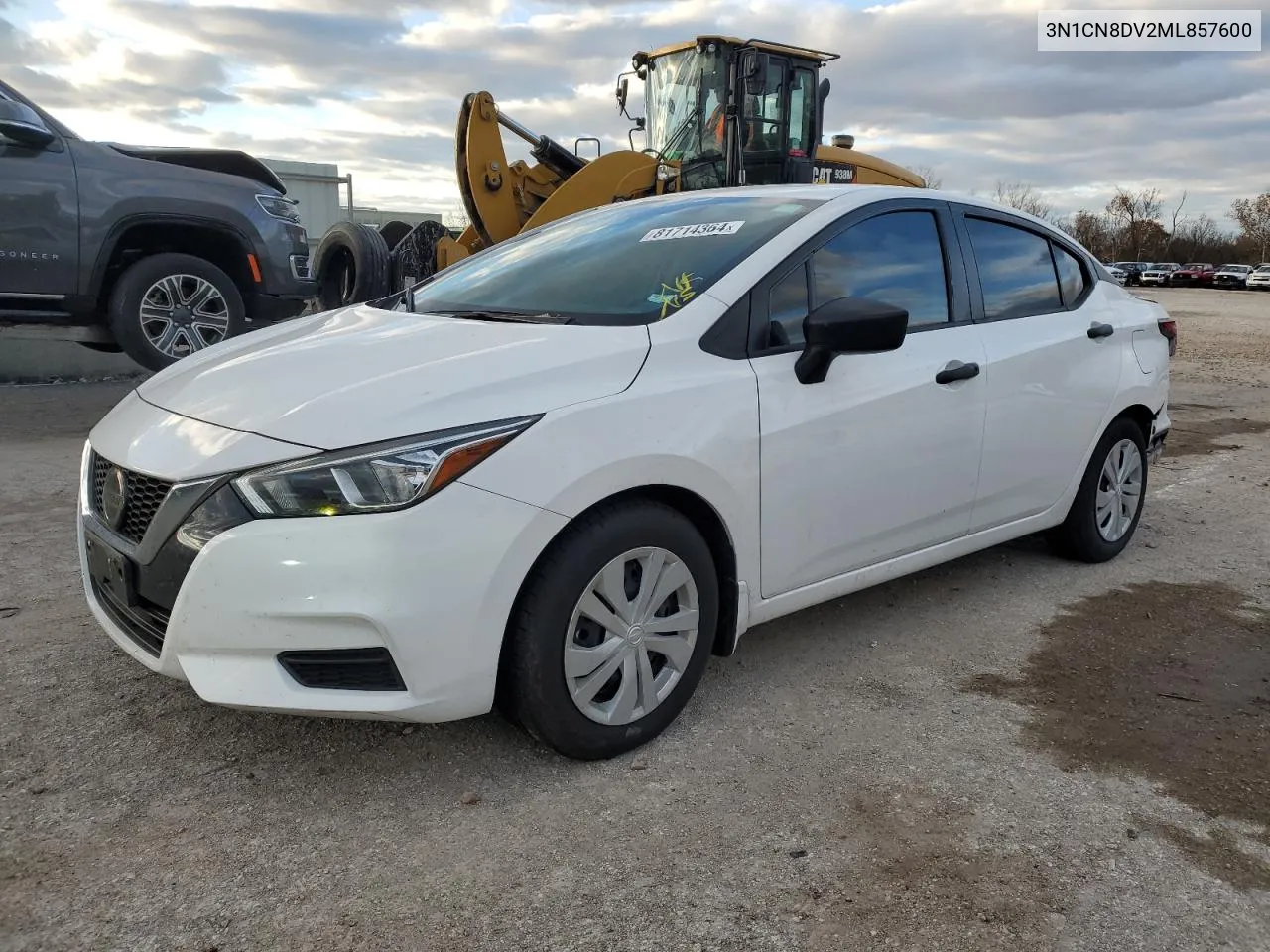 2021 Nissan Versa S VIN: 3N1CN8DV2ML857600 Lot: 81714364