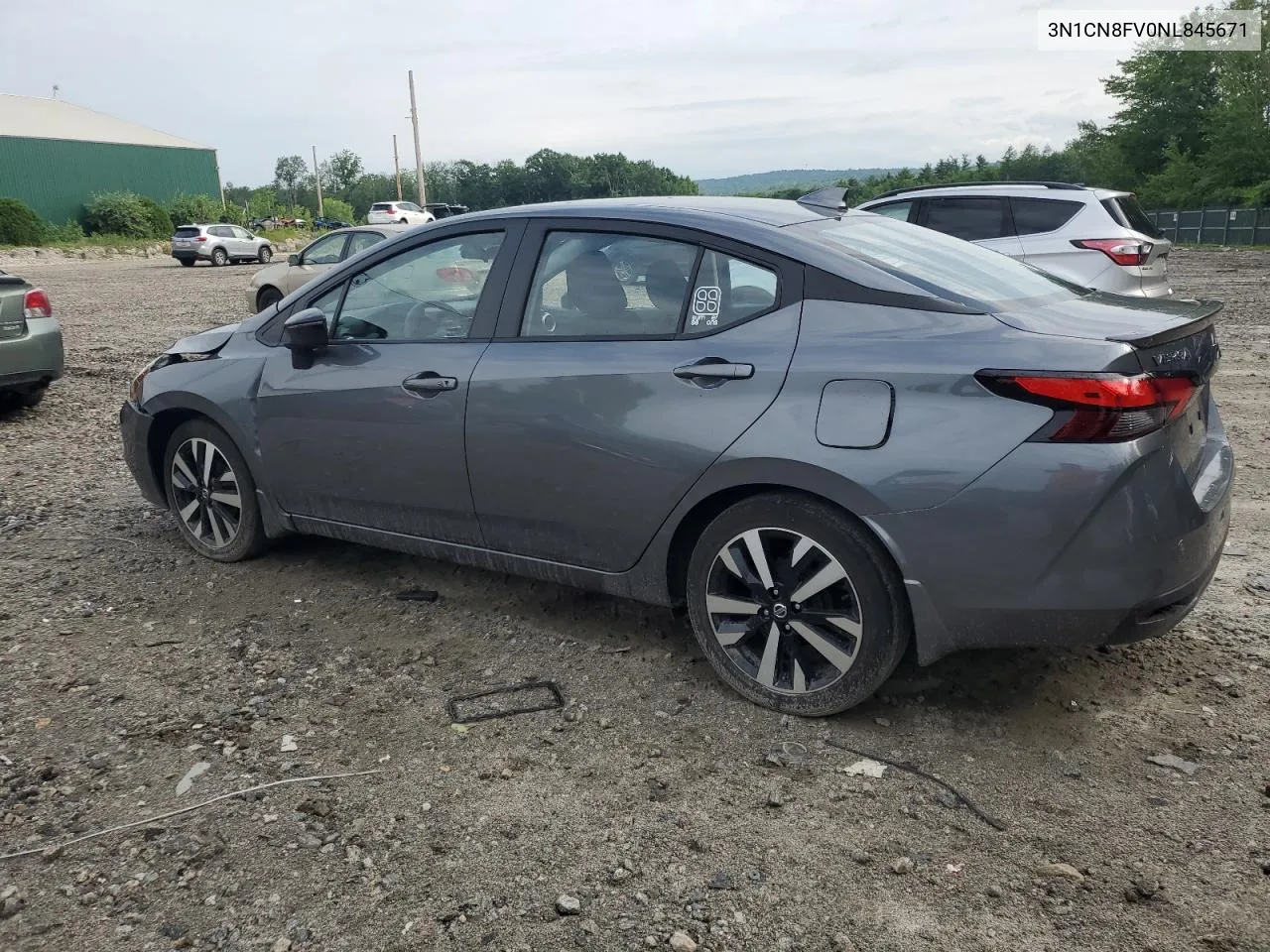 2022 Nissan Versa Sr VIN: 3N1CN8FV0NL845671 Lot: 59047534