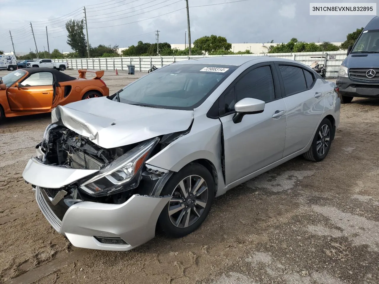 2022 Nissan Versa Sv VIN: 3N1CN8EVXNL832895 Lot: 72988314