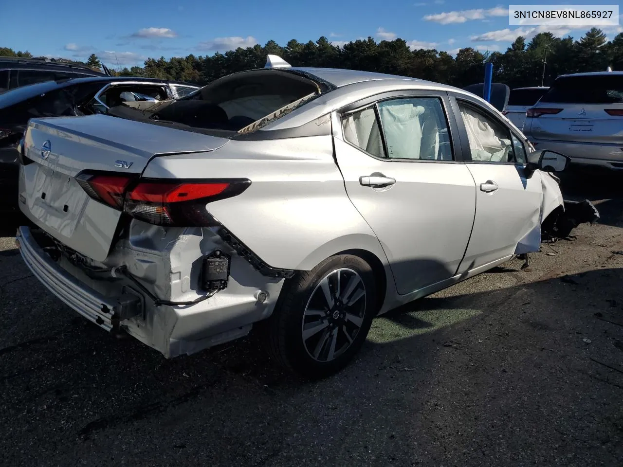 2022 Nissan Versa Sv VIN: 3N1CN8EV8NL865927 Lot: 75852554