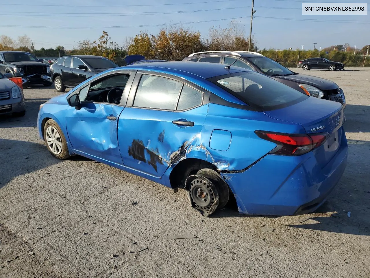 2022 Nissan Versa S VIN: 3N1CN8BVXNL862998 Lot: 78193594