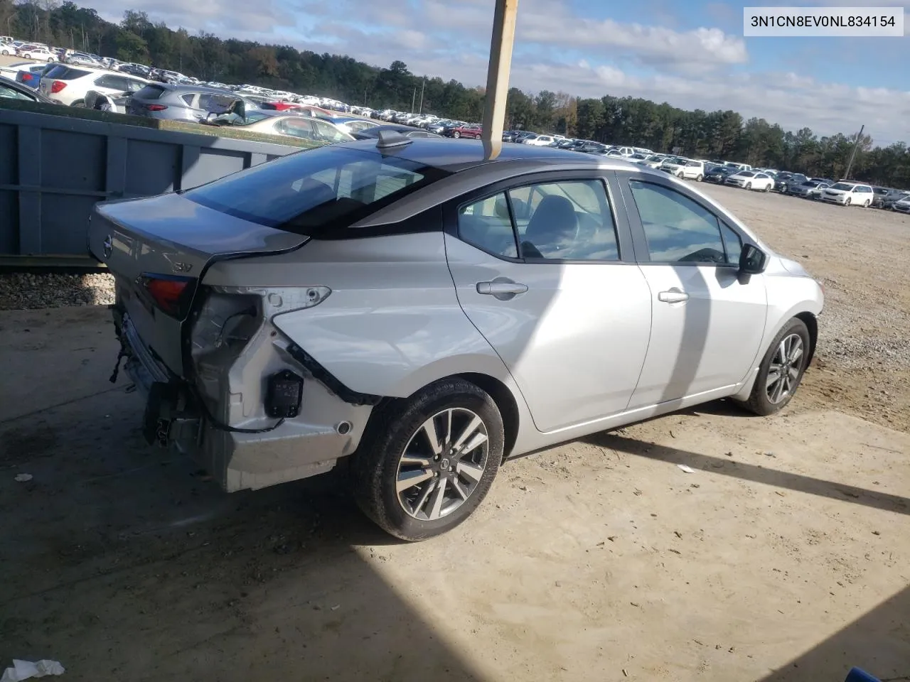 2022 Nissan Versa Sv VIN: 3N1CN8EV0NL834154 Lot: 79249494