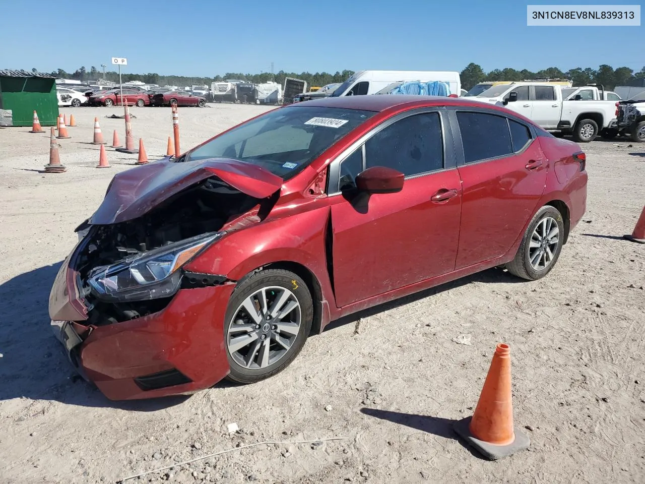 2022 Nissan Versa Sv VIN: 3N1CN8EV8NL839313 Lot: 80803924