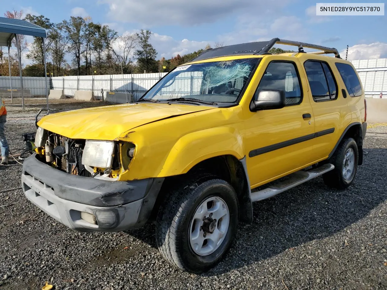 2000 Nissan Xterra Xe VIN: 5N1ED28Y9YC517870 Lot: 78742404