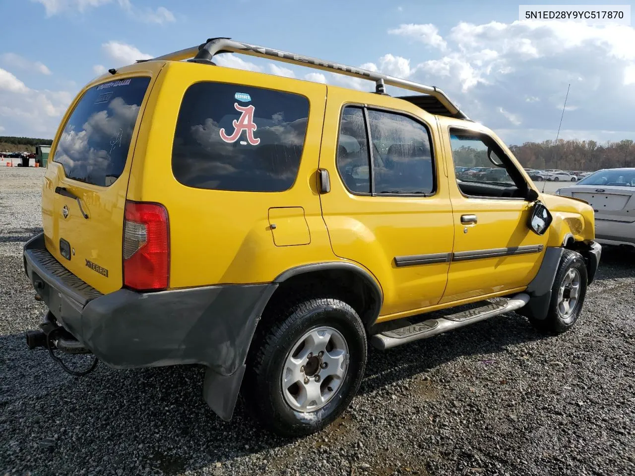 2000 Nissan Xterra Xe VIN: 5N1ED28Y9YC517870 Lot: 78742404