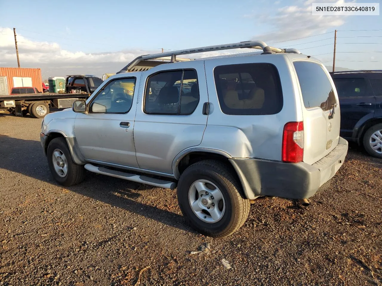 2003 Nissan Xterra Xe VIN: 5N1ED28T33C640819 Lot: 75821364