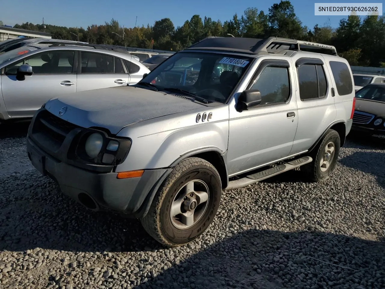 2003 Nissan Xterra Xe VIN: 5N1ED28T93C626262 Lot: 77101804