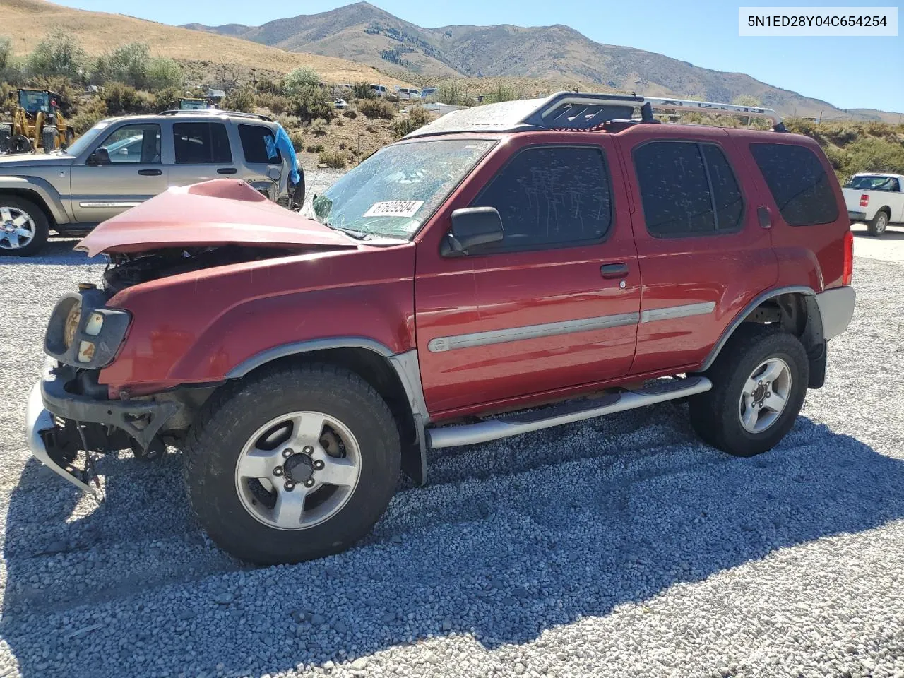 2004 Nissan Xterra Xe VIN: 5N1ED28Y04C654254 Lot: 67609504