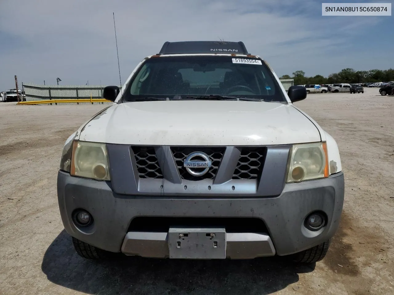 2005 Nissan Xterra Off Road VIN: 5N1AN08U15C650874 Lot: 51893554