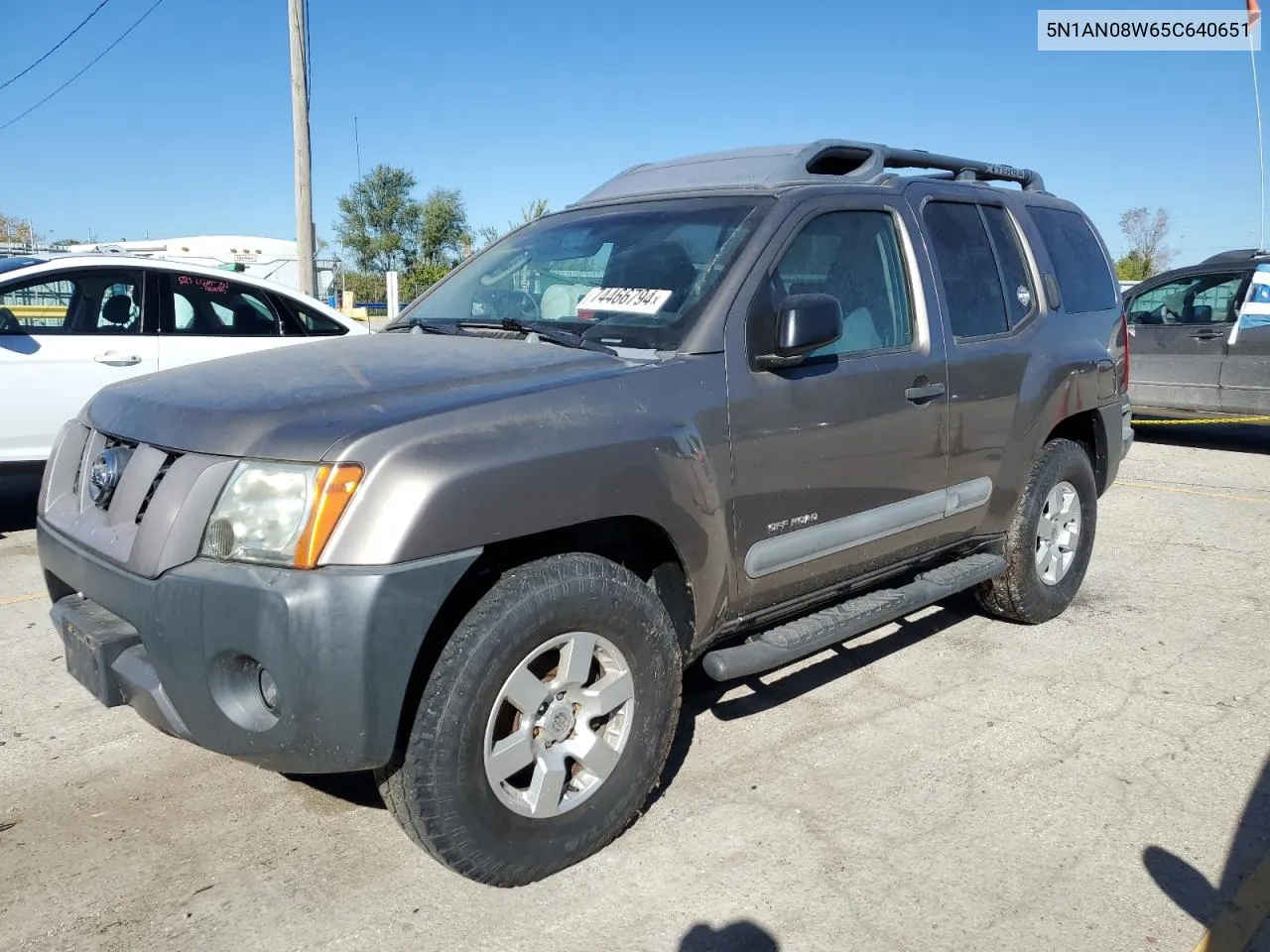 2005 Nissan Xterra Off Road VIN: 5N1AN08W65C640651 Lot: 74466794