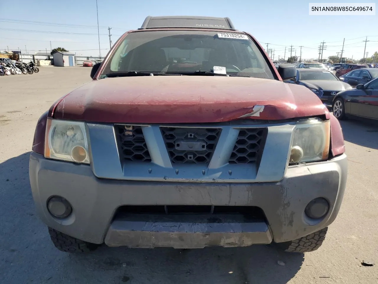 2005 Nissan Xterra Off Road VIN: 5N1AN08W85C649674 Lot: 75310254