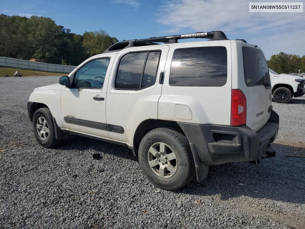 2005 Nissan Xterra Off Road VIN: 5N1AN08W55C611237 Lot: 76383314