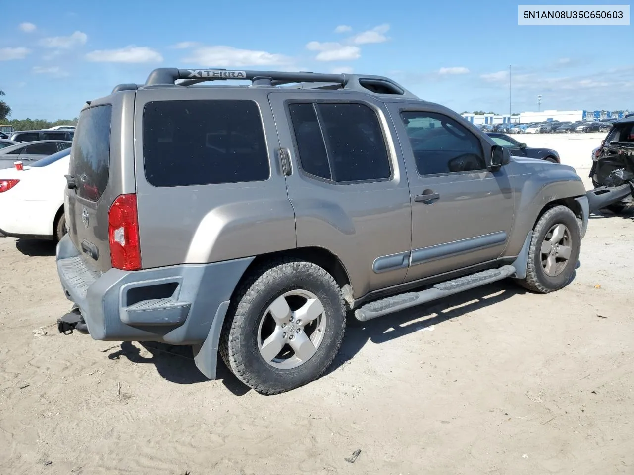 2005 Nissan Xterra Off Road VIN: 5N1AN08U35C650603 Lot: 77020584