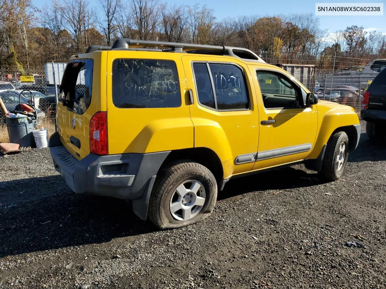 2005 Nissan Xterra Off Road VIN: 5N1AN08WX5C602338 Lot: 78853644