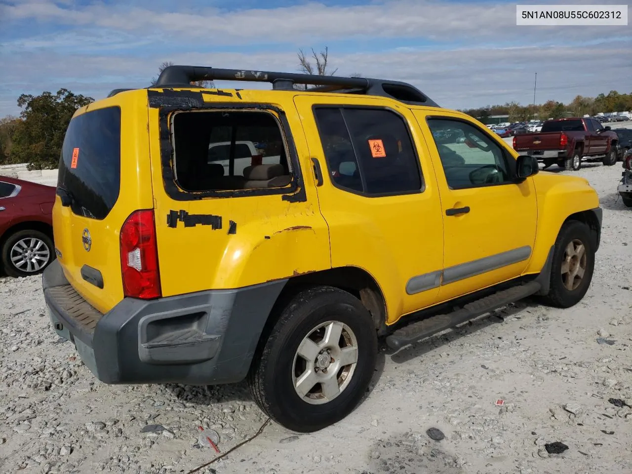 2005 Nissan Xterra Off Road VIN: 5N1AN08U55C602312 Lot: 80331924