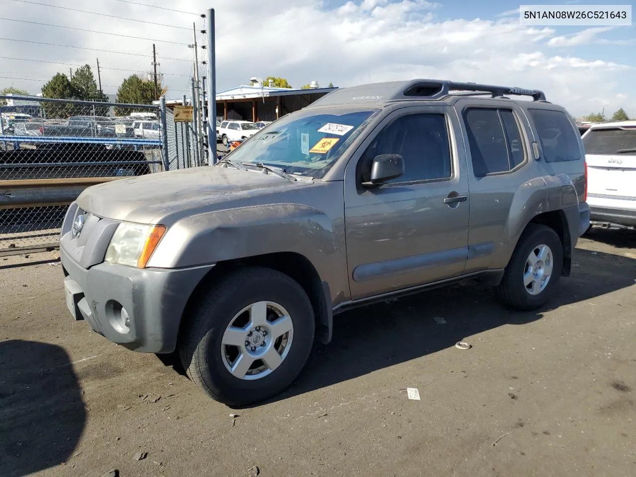 2006 Nissan Xterra Off Road VIN: 5N1AN08W26C521643 Lot: 75475744