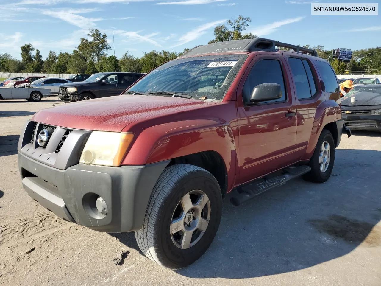 2006 Nissan Xterra Off Road VIN: 5N1AN08W56C524570 Lot: 77851474