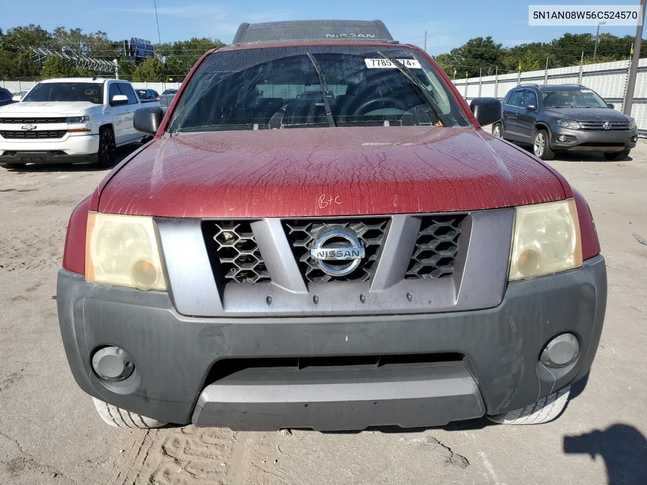 2006 Nissan Xterra Off Road VIN: 5N1AN08W56C524570 Lot: 77851474