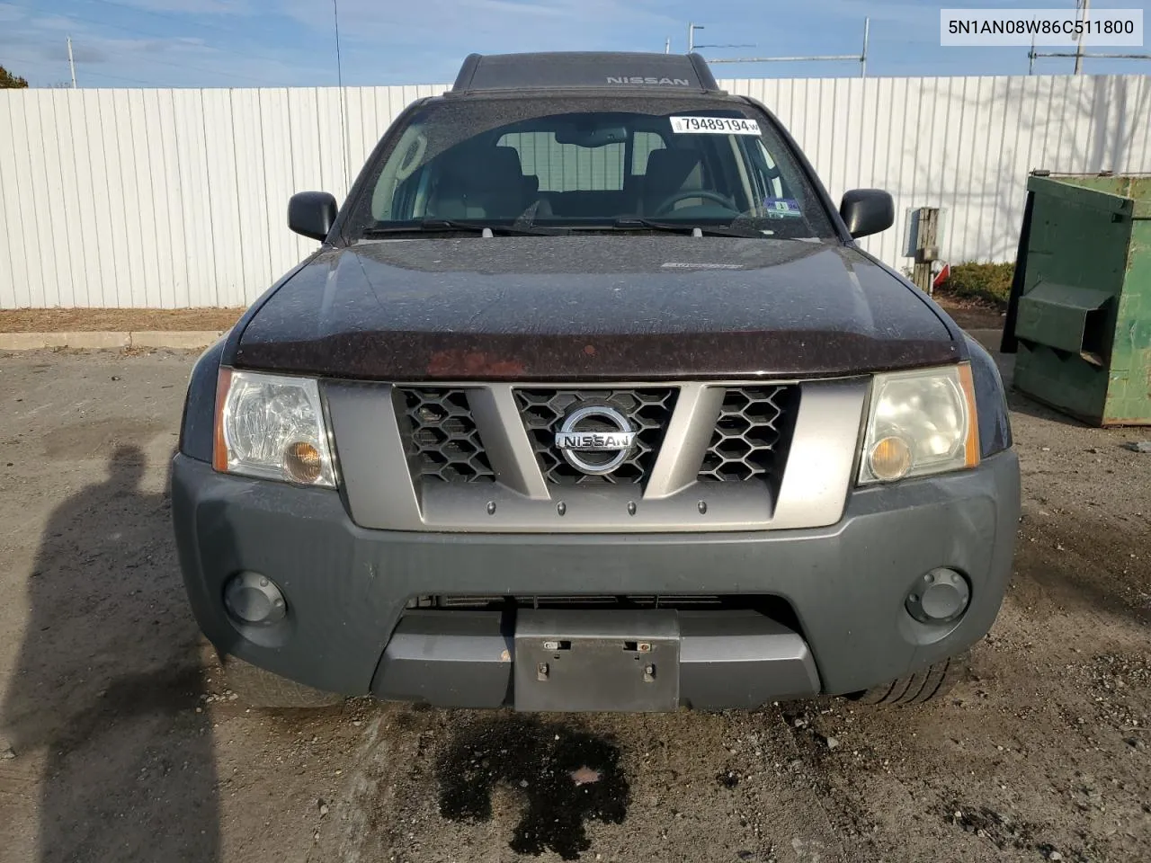 2006 Nissan Xterra Off Road VIN: 5N1AN08W86C511800 Lot: 79489194