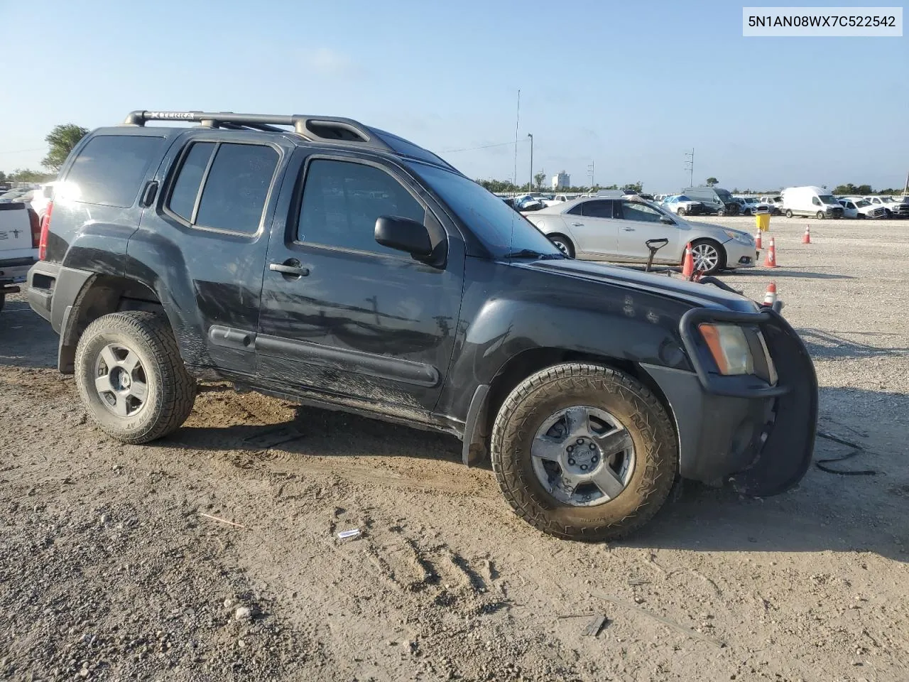 2007 Nissan Xterra Off Road VIN: 5N1AN08WX7C522542 Lot: 68632454