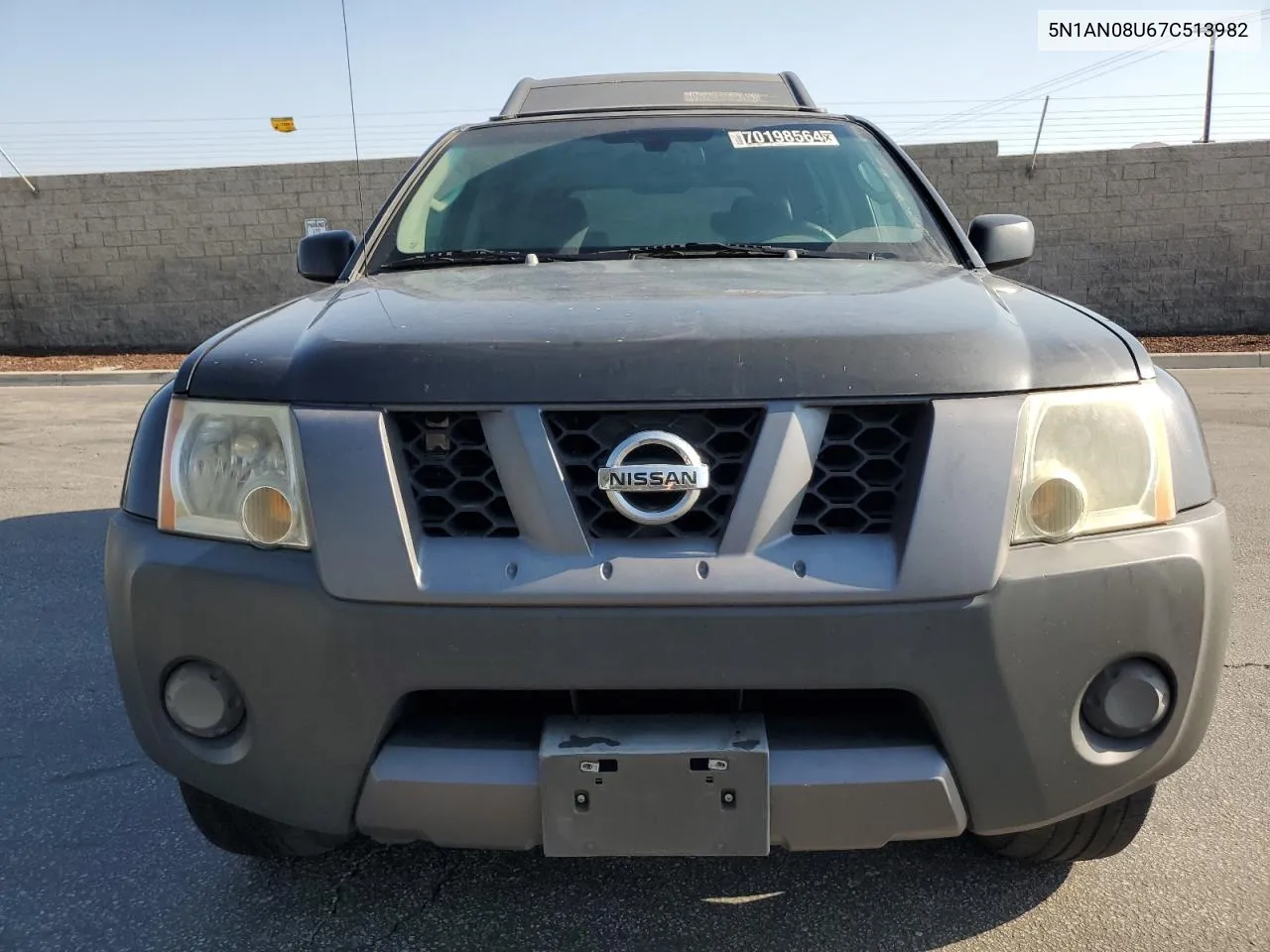 2007 Nissan Xterra Off Road VIN: 5N1AN08U67C513982 Lot: 70198564