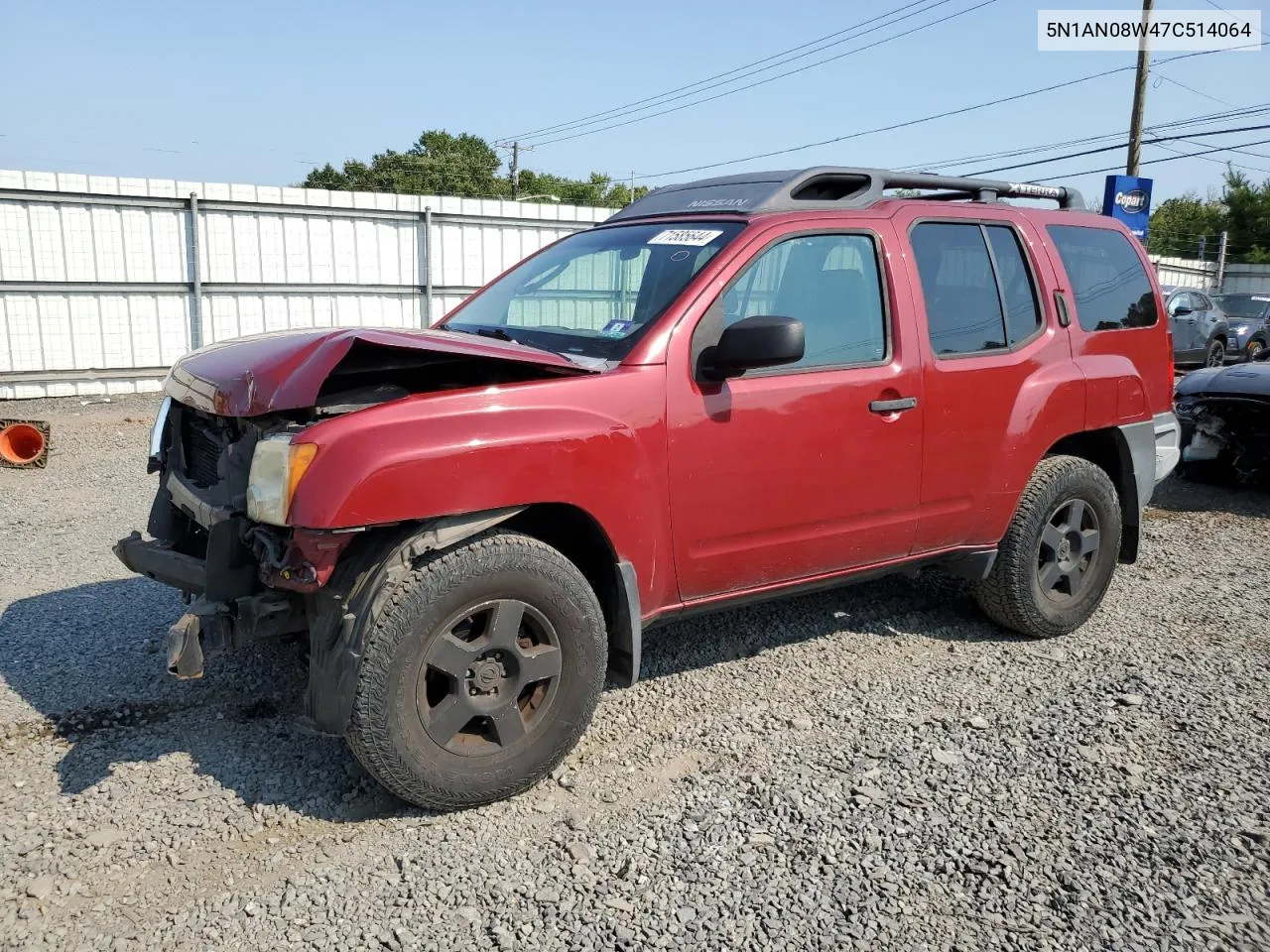 2007 Nissan Xterra Off Road VIN: 5N1AN08W47C514064 Lot: 71585644