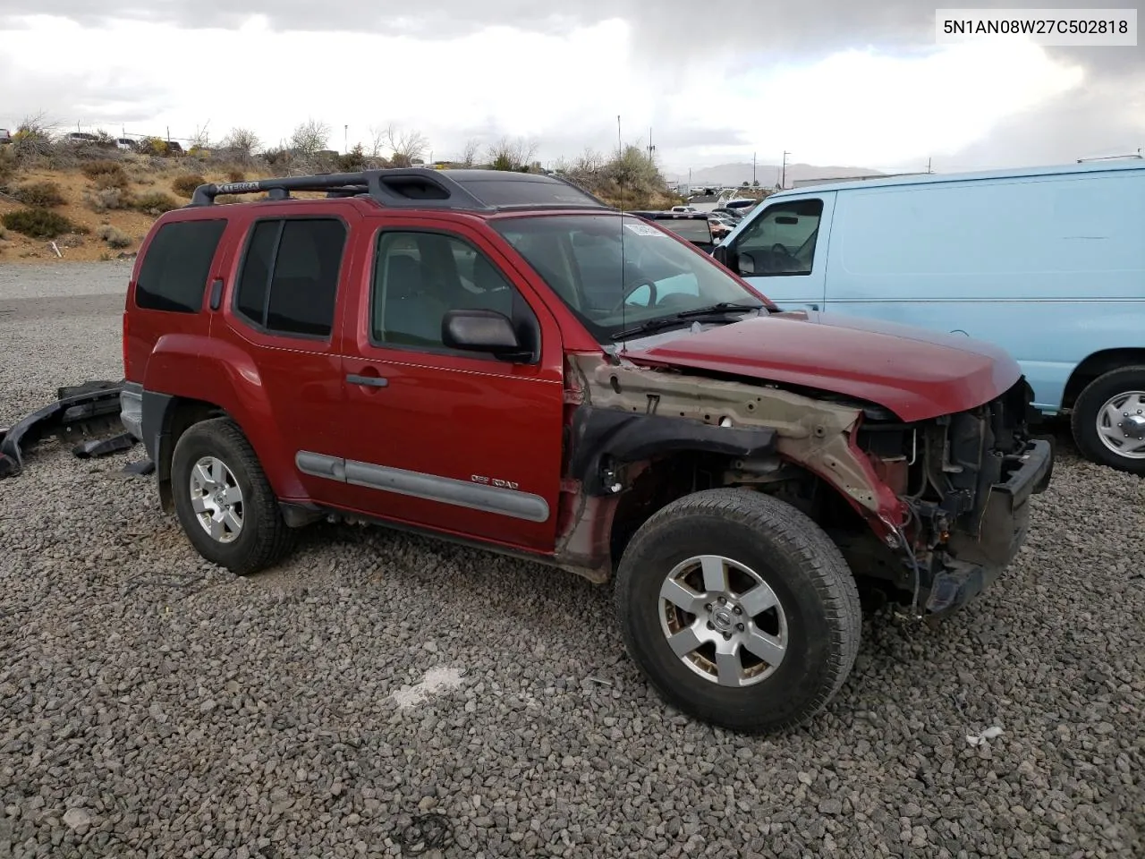 2007 Nissan Xterra Off Road VIN: 5N1AN08W27C502818 Lot: 74843544