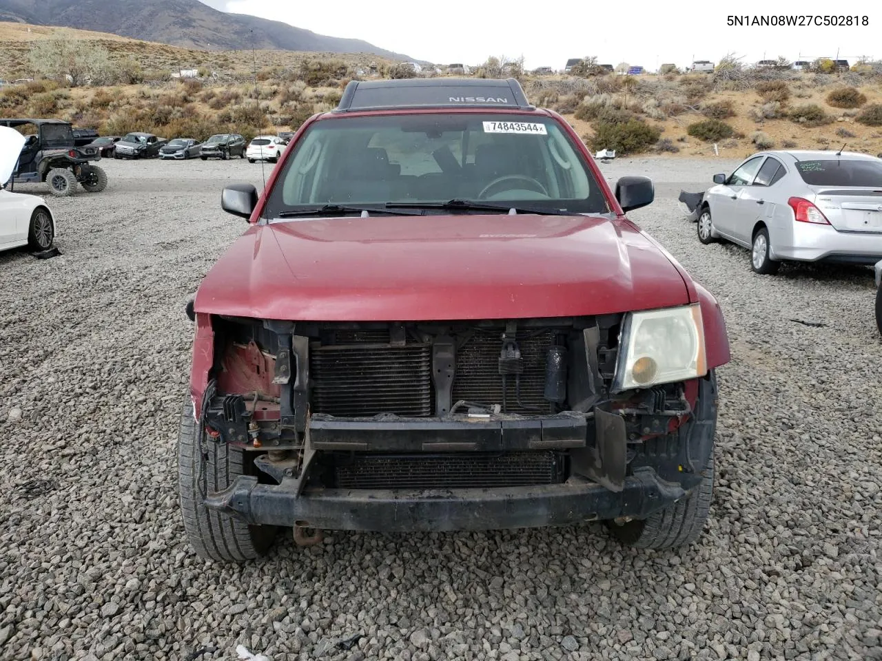 2007 Nissan Xterra Off Road VIN: 5N1AN08W27C502818 Lot: 74843544