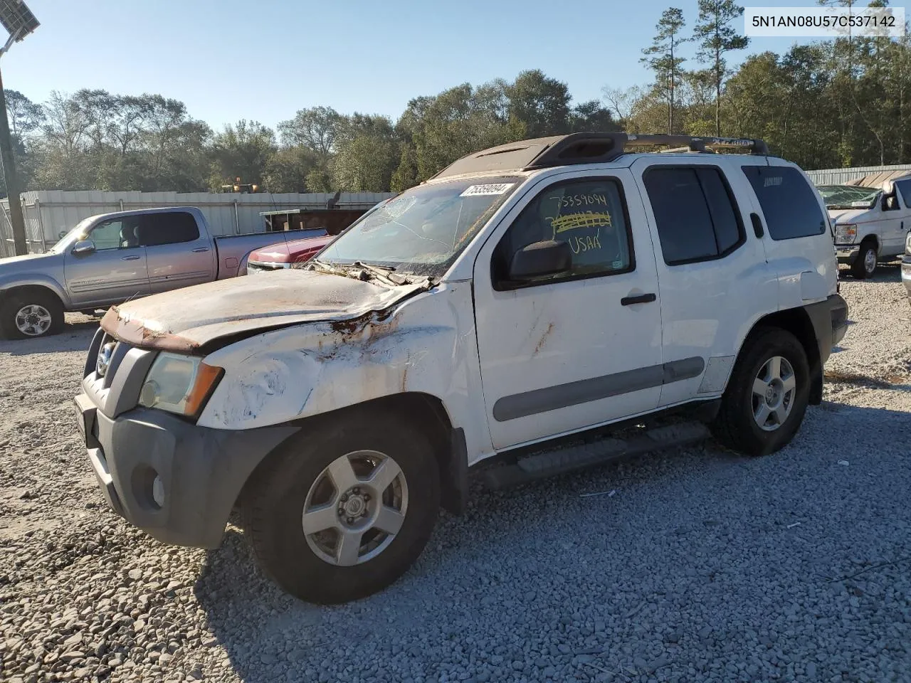 2007 Nissan Xterra Off Road VIN: 5N1AN08U57C537142 Lot: 75359094