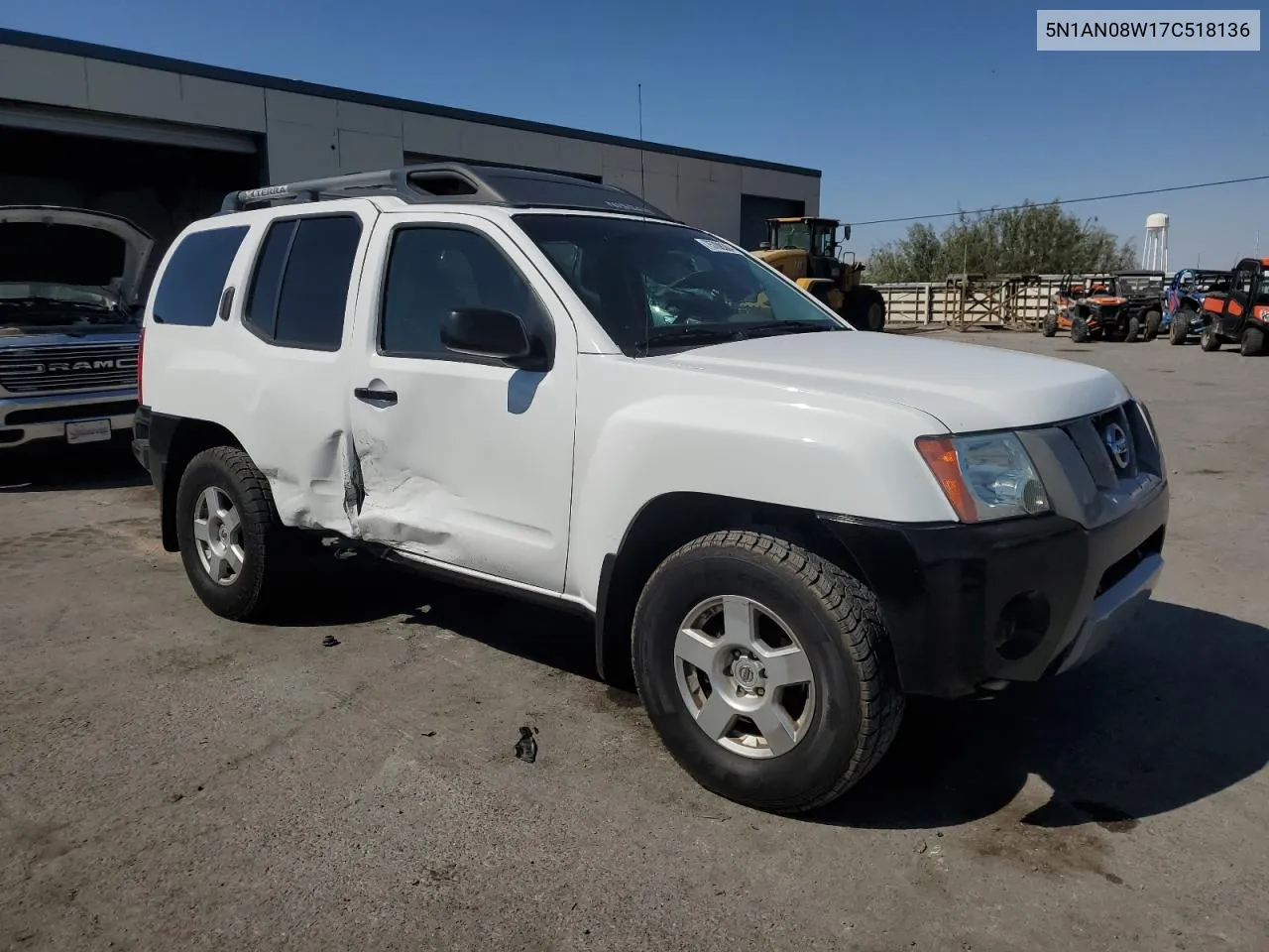 2007 Nissan Xterra Off Road VIN: 5N1AN08W17C518136 Lot: 75708304