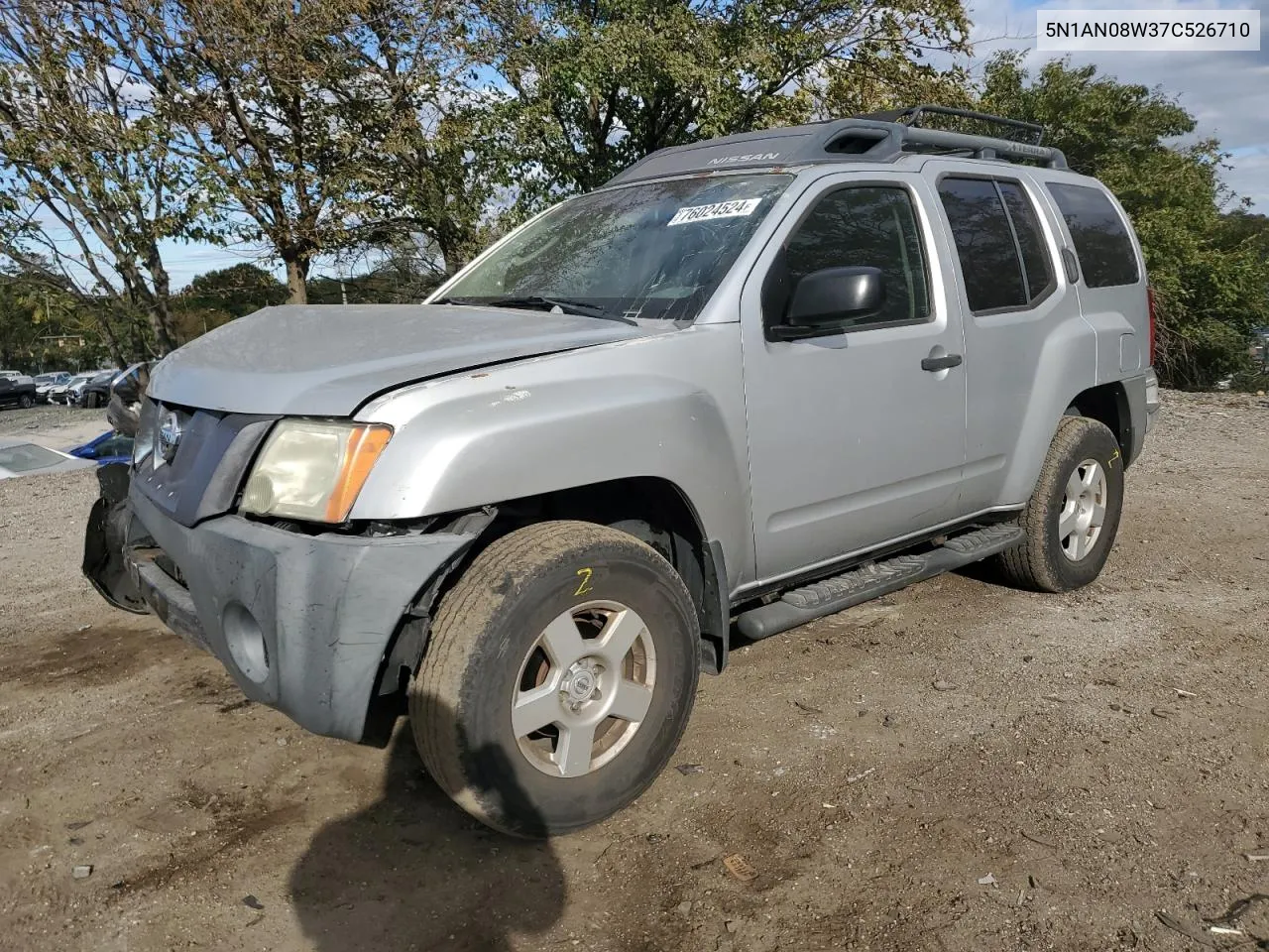 2007 Nissan Xterra Off Road VIN: 5N1AN08W37C526710 Lot: 76024524