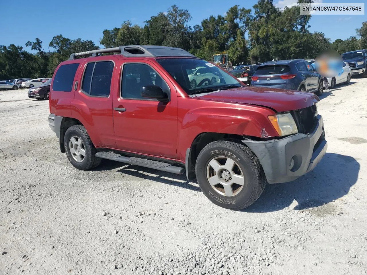 2007 Nissan Xterra Off Road VIN: 5N1AN08W47C547548 Lot: 76822464