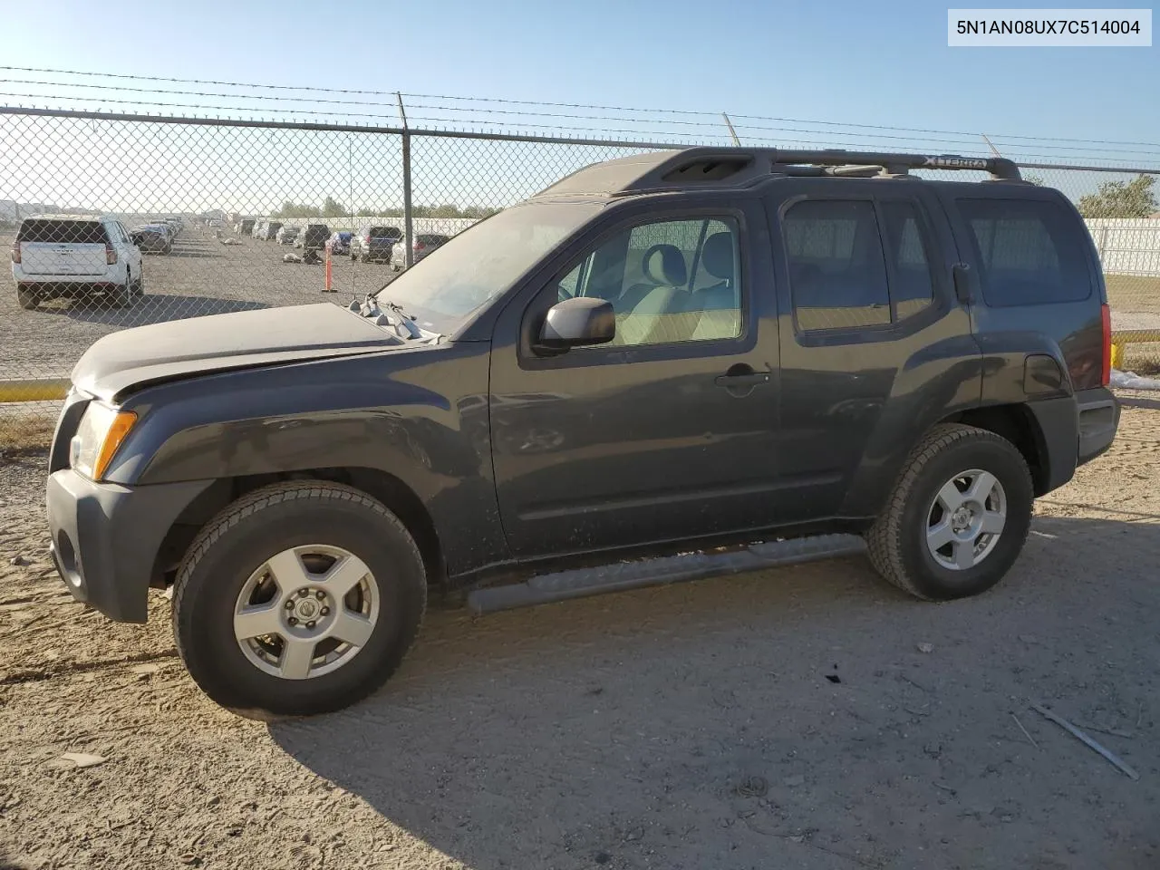 2007 Nissan Xterra Off Road VIN: 5N1AN08UX7C514004 Lot: 76899864