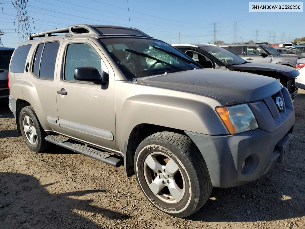 2008 Nissan Xterra Off Road VIN: 5N1AN08W48C526250 Lot: 75042234