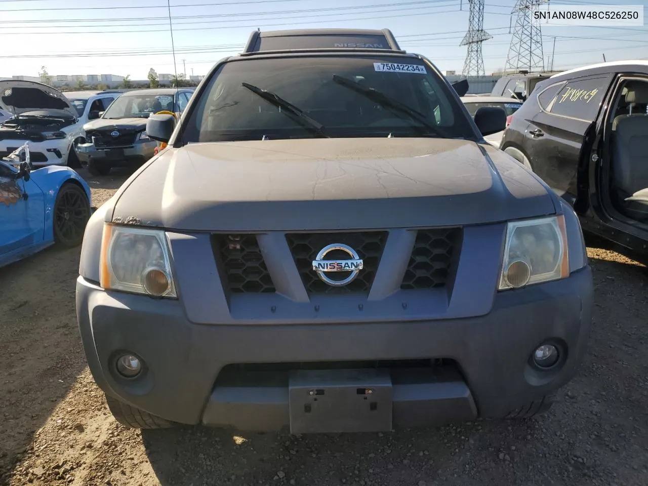 2008 Nissan Xterra Off Road VIN: 5N1AN08W48C526250 Lot: 75042234