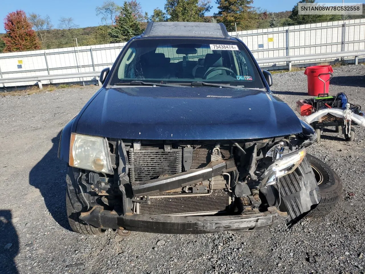 2008 Nissan Xterra Off Road VIN: 5N1AN08W78C532558 Lot: 75438474