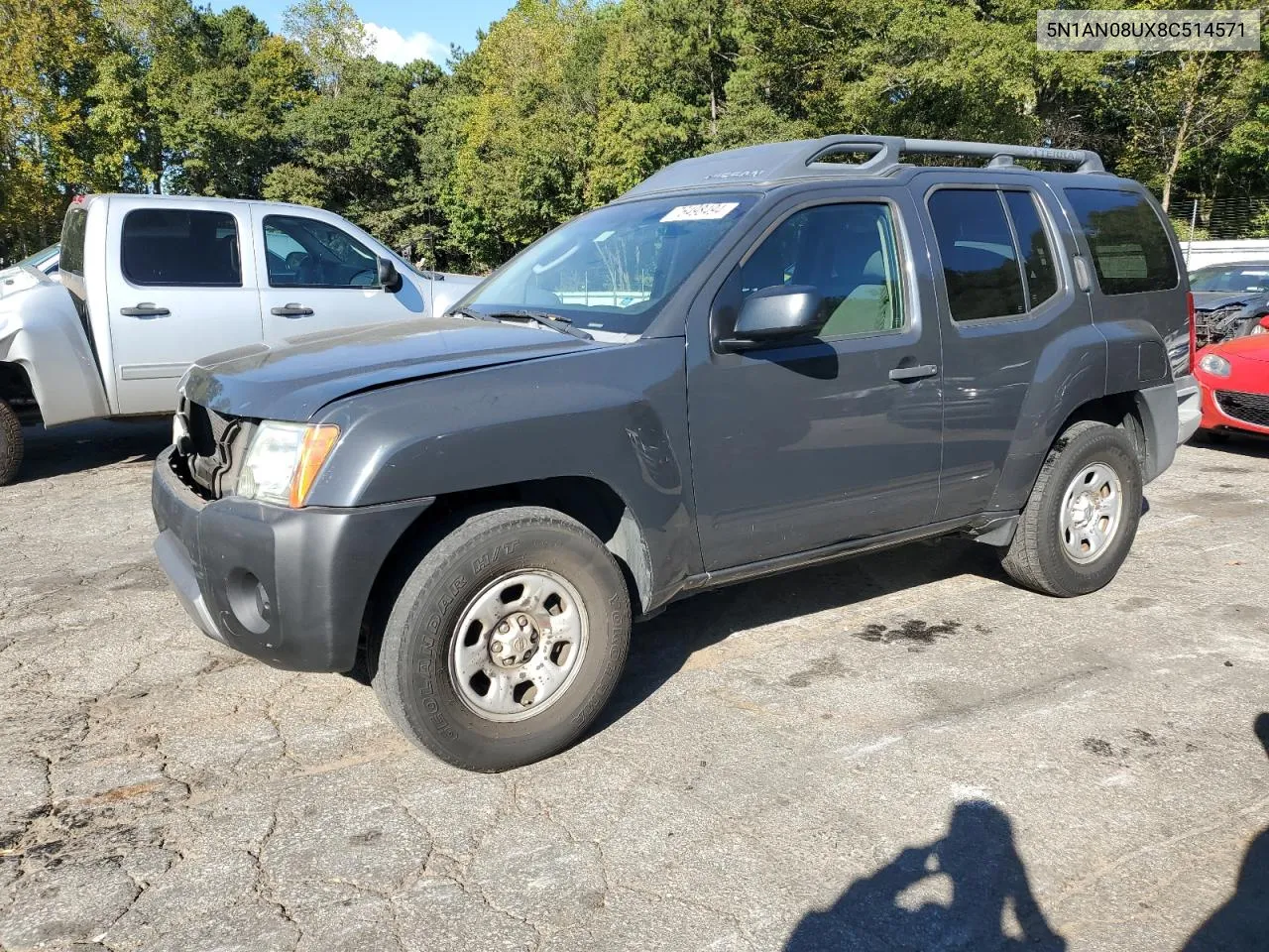 2008 Nissan Xterra Off Road VIN: 5N1AN08UX8C514571 Lot: 76498494