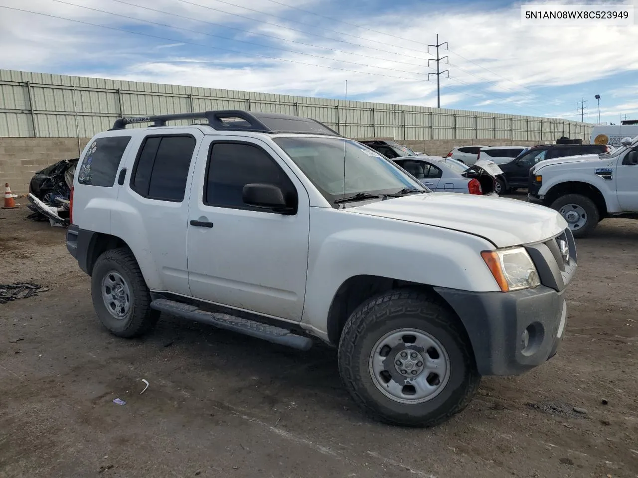 2008 Nissan Xterra Off Road VIN: 5N1AN08WX8C523949 Lot: 77026774