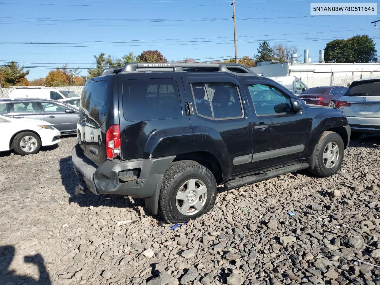 2008 Nissan Xterra Off Road VIN: 5N1AN08W78C511645 Lot: 77324834