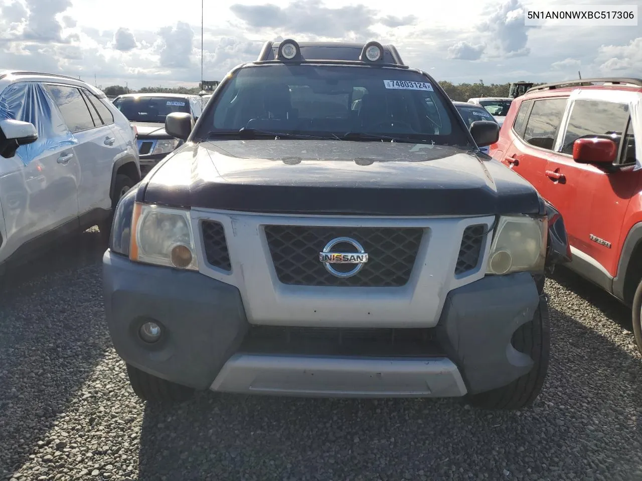 2011 Nissan Xterra Off Road VIN: 5N1AN0NWXBC517306 Lot: 74803124