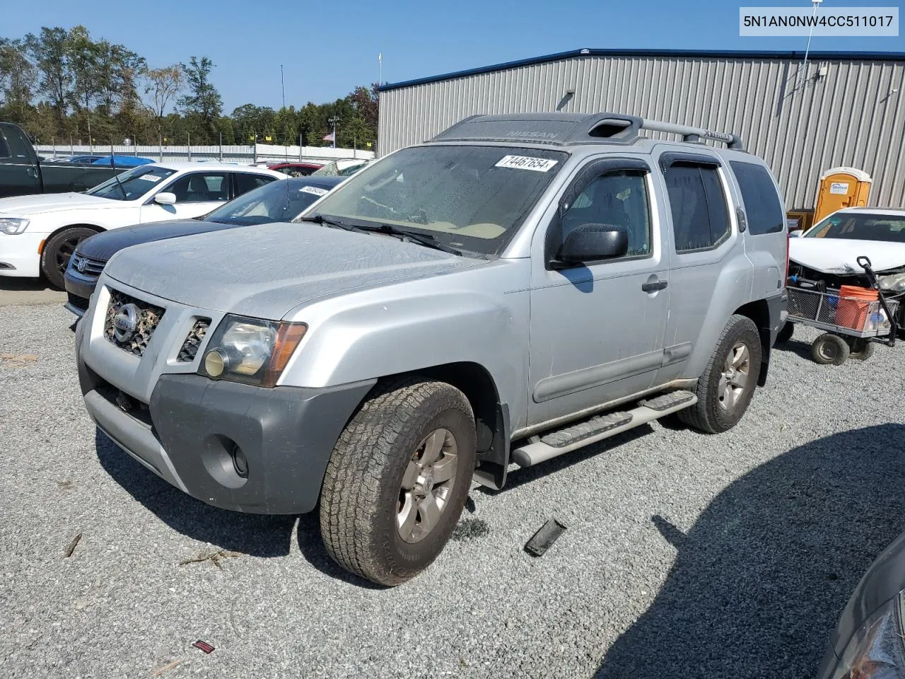 2012 Nissan Xterra Off Road VIN: 5N1AN0NW4CC511017 Lot: 74467654