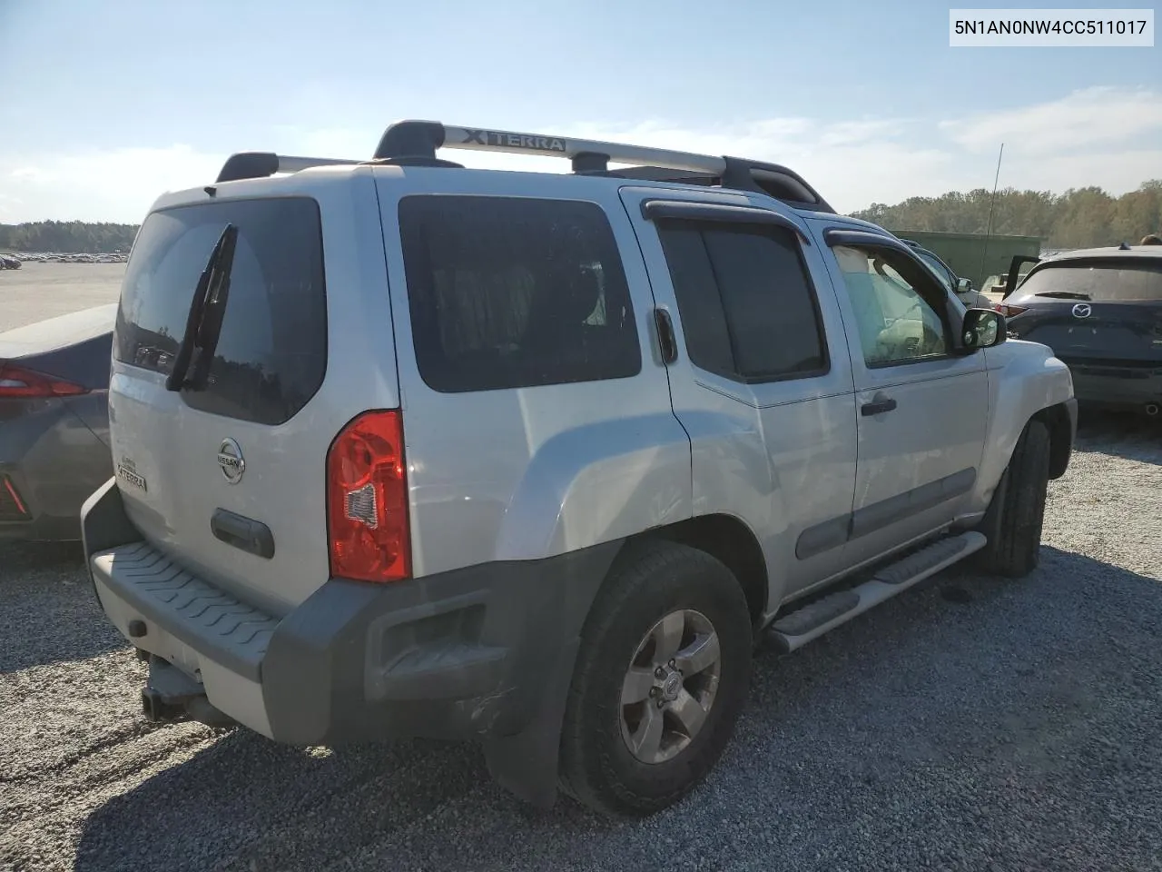 2012 Nissan Xterra Off Road VIN: 5N1AN0NW4CC511017 Lot: 74467654