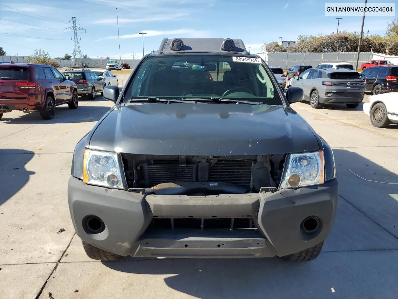 2012 Nissan Xterra Off Road VIN: 5N1AN0NW6CC504604 Lot: 80049934